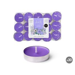 Acorde - Set 30 Tea Lights de Lavanda 3h, Velas Moradas de Cera para Decoración y Ambiente, 19x11.2x2.7 cm (24 Unidades)