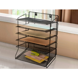 Q-connect Bandeja Sobremesa KF17289 Metálica Rejilla Negra 6 Bandejas 325x230x390 mm