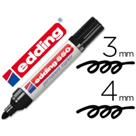 Edding Marcador Permanente 550 Negro (Set de 10) - Marcador para casi todos los materiales, punta redonda 3-4 mm, resistente (Set de 10) Precio: 26.49999946. SKU: S8421313