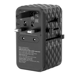 Verbatim Adaptador Universal de Viaje con 2 Puertos USB-C y 2 Puertos USB-A, Tecnología GaN III, Compatible con más de 180 Países