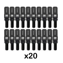 Omp Tornillos de Rueda Juego 20 Unidades M12x1.25 Llave 17-19mm Largo 28mm Protector Negro OMPS09971201