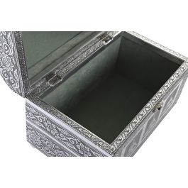 DKD Home Decor Joyero Arabe Plateado Verde Jade 15 x 18 x 25 cm Chakras