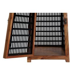 DKD Home Decor Portavela Colonial Natural Negro Mango Metal 20 x 38 x 20 cm