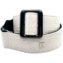 GETM Correa Guitarra Bajo Ariel White Polipiel Nailon Cuero Blanco Ajustable 165cm