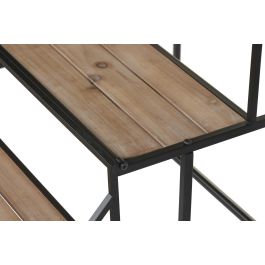 DKD Home Decor Expositor Terraza Y Jardín Negro Marron 78 x 140 x 217 cm Metal Madera 3 Estanterías