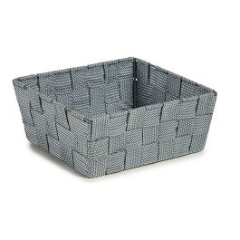 Kipit Cesta de Tela Rectangular Sin Asas 17 cm Gris - 21x8x18 cm, Poliéster, 1.7 l (24 Unidades)