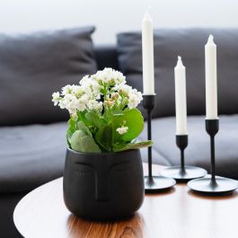 Vinthera Moa Macetero Cerámica Negro 13.5x13 cm