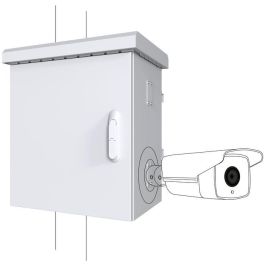 Lanview Armario CCTV Exterior Montaje Poste para 4 Cámaras, Maxi Classic, Doble Pared, Ventilado, Acero Galvanizado RAL7035 Lanview Armario CCTV Exterior Montaje Poste para 4 Cámaras, Maxi Classic, Doble Pared, Ventilado, Acero Galvanizado RAL7035