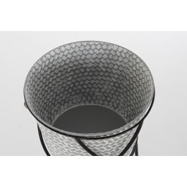 DKD Home Decor Macetero Urban Gris Negro Metal Hierro Set de 2 Piezas 37 x 37 x 82 cm