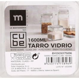 La Mediterranea Tarro Vidrio Cube 1600Ml 11 x 19.5 x 11 cm (12 Unidades)