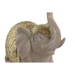 DKD Home Decor Figura Elefante Beige Dorado 10 x 22 x 25 cm