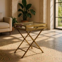 Mesa Oro Metal-Cristal 61 X 36 X 59 cm Precio: 155.001. SKU: B156KPLKVQ