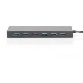 Digitus Concentrador USB 3.0 de 7 puertos con fuente de alimentación, 5 Gbit/s, aluminio gris
