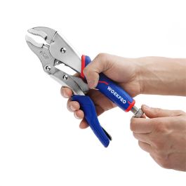Workpro Mordazas de Presión Profesional 250 mm (10") Acero Cromo Molibdeno con Bloqueo Rápido y Mango de 3 Materiales