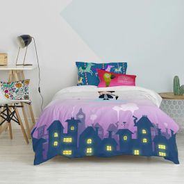 Juego de funda nórdica HappyFriday Mr Fox Nanny Multicolor Cama de 80 2 Piezas