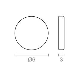Micel Im28 Imán de Neodimio Disco Níquel Ø6x3 mm Magnetización Axial Gauss 4.4 - Carga 0.70 kg