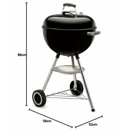 Weber AUC0077924003592 Barbacoa de Carbón Hervidor clásico Acero Esmaltado Diámetro 47 cm con Termómetro integrado