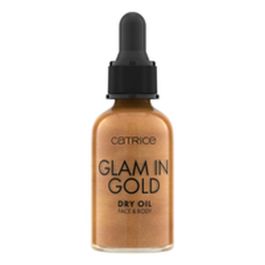 Catrice GLAM IN GOLD aceite seco #010 para rostro y cuerpo, brillo dorado y luminosidad, fragancia floral 30 ml