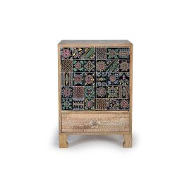 Giner y Colomer Mesa Auxiliar de Madera de Mango Pintada a Mano 60x43x30 cm