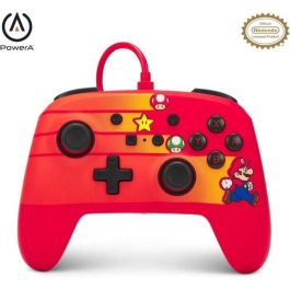 Mando con Cable PowerA Enhanced para Nintendo Switch - Speedster Mario, Licencia Oficial, Botones Asignables, Cable USB-C 3m - 1526539-01