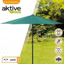 Parasol 300 cm con chimenea y mástil de aluminio 4,8 cm color verde Parasol 300 cm con chimenea y mástil de aluminio 4,8 cm color verde