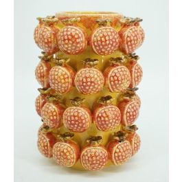DKD Home Decor Jarrón Moderno de Gres Naranja Amarillo 24x24x32 cm con Diseño Granada Precio: 42.50000007. SKU: B1BKWEQNP7