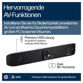 HP Barra de Video USB Poly Studio V72 4K Ultra HD, Zoom 7.3x, Color Blanco