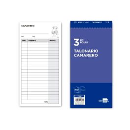 Talonario Liderpapel Camarero 3-Fº Original 114 10 unidades