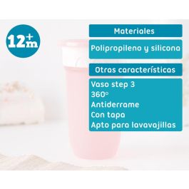 KioKids Vaso Antiderrames Step 3 de Aprendizaje Independiente 300ml Rosa +12 meses con Membrana de Silicona, sin Tetina, apto Lavavajillas KioKids Vaso Antiderrames Step 3 de Aprendizaje Independiente 300ml Rosa +12 meses con Membrana de Silicona, sin Tetina, apto Lavavajillas
