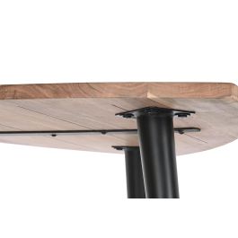 DKD Home Decor Mesa Centro Moderno Acacia y Metal Natural Negro 90 x 90 x 76 cm