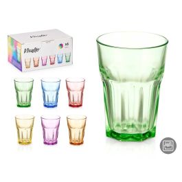 Vaso de Vidrio Vivalto 360 ml - Pack de 6 Colores (Amarillo, Azul, Naranja, Morado, Rosa, Verde) - 8.5x12x8.5 cm (24 Unidades) Precio: 24.89000008. SKU: B12TRP6B72