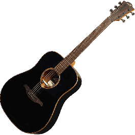 LAG Tramontane 118 Guitarra Acústica Dreadnought Negra Brillante