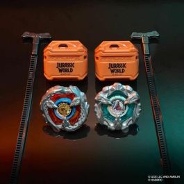 Hasbro HASG1898ES0 Beyblade X Jurassic World T. Rex vs. Mosasaurus - Set 2 Peonzas Takara Tomy y 2 Lanzadores, 8+ Años