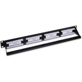 AISENS - PATCH PANEL DE 24 PUERTOS RJ45 CAT.6 UTP, 19 1U DUAL IDC, NEGRO