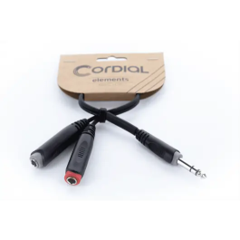 Cordial Cable Y Jack Estéreo Macho a 2 Jacks Mono Hembra 30 Cm