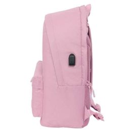 Safta Mochila Munich Basicos Portatil 15,6" + USB Rosa 31x44x18 cm