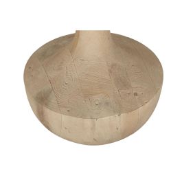 DKD Home Decor Lámpara de Pie Moderna con Pantalla de Algodón y Base de Madera de Mango, 50x172x50 cm, Bombilla E27 50W