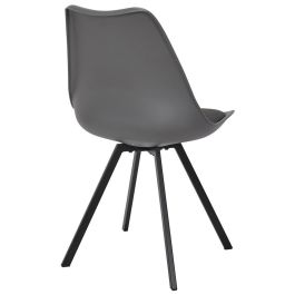Home Deco Factory Silla Pp Con Cojín Atom Gris Contemporain Polipropileno Metal 52x47x82cm