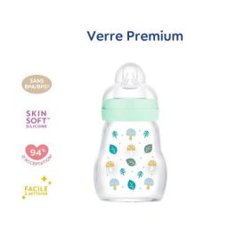 MAM Biberón de vidrio Glass premium 170ml Azul con Tetina Flow 1 ultra suave patentada, resistente al calor, para bebés 0-6 meses Precio: 25.8900004. SKU: B1JP8S7FK4