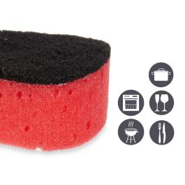 Arte Regal Estropajo para Horno, Barbacoa y Chimenea con Esponja, 7x4x12 cm, Rojo y Negro (40 Unidades)