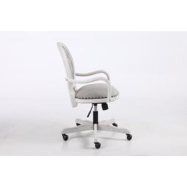 Silla Home Office DKD Home Decor Gris Claro Blanco 50 x 88 x 52 cm