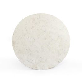 DKD Home Decor Mesa Comedor Moderno Blanco Cobrizo Marmol Metal 110 x 76 x 110 cm