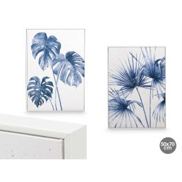 Cuadro Lienzo Marco Blanco Hojas Azul Surtidos Giftdecor 50X70CM (2 Unidades) Precio: 34.98999955. SKU: B17YGNQD4W