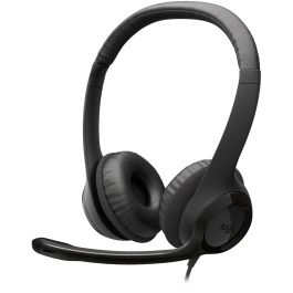 Logitech H390 Auriculares con Micrófono USB-C para PC/Portátil, Llamadas y Música, Negro