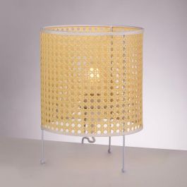 Lámpara de Mesa Shakhty de Ratán con Casquillo E27 Estilo Boho-Chic para Salón Dormitorio SKD-T1009