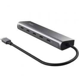 Trust Halyx Hub USB-C 4x USB-C Datos 1x USB-C PD Gris 5 Puertos