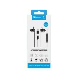 Sandberg Auriculares In-Ear USB-C/A con Micrófono en Cable y Botón de Control para Llamadas