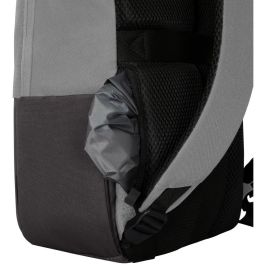 Targus Mochila Sagano Unisex para Portátil 15.6" Negro Gris, Material RPET Reciclado, con Múltiples Bolsillos y Protector de Lluvia