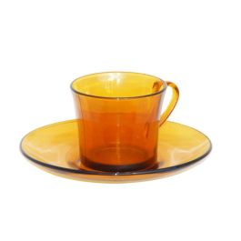Duralex Set 6 Tazas Con Plato Lys Ámbar 18 cl