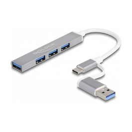 DeLOCK Hub USB 3.2 Gen 1 de 4 Puertos (3x USB 2.0 + 1x USB 5 Gbps), Conexión USB Tipo-A o Tipo-C, Plug & Play, Plata Precio: 37.6899996. SKU: B159AY69P9